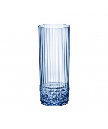 Bicchiere Long Drink Cl 40 Sapphire Blue America' H 15,8 Ø Cm 6,8 Bormioli Rocco Confezione Da 6