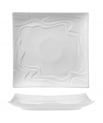 Wave Piatto Quadro Cm 30,8x30,8 New Bone China M1934 Confezione Da 3