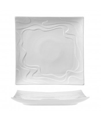 Wave Piatto Quadro Cm 27,5x27,5 New Bone China M1934 Confezione Da 4