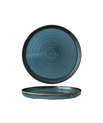 Harvest Blue Piatto Piano Ø Cm 21 Impilabile Dudson Ceramica Decorata Mano Confezione Da 6