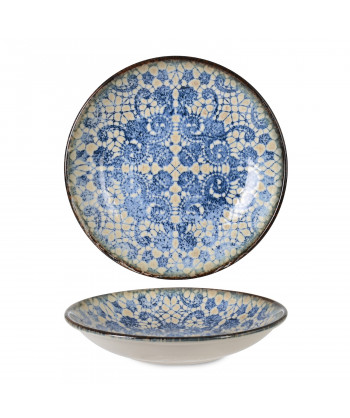 Bluet Piatto Fondo Ø Cm 25 Premium Fine China Digital Print Rinart Porcelai Confezione Da 6