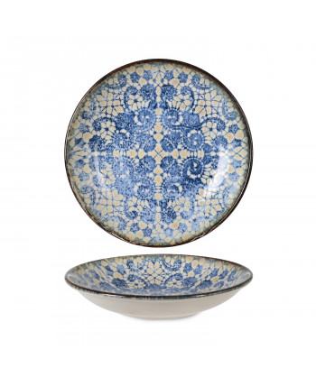 Bluet Piatto Fondo Ø Cm 23 Premium Fine China Digital Print Rinart Porcelai Confezione Da 6